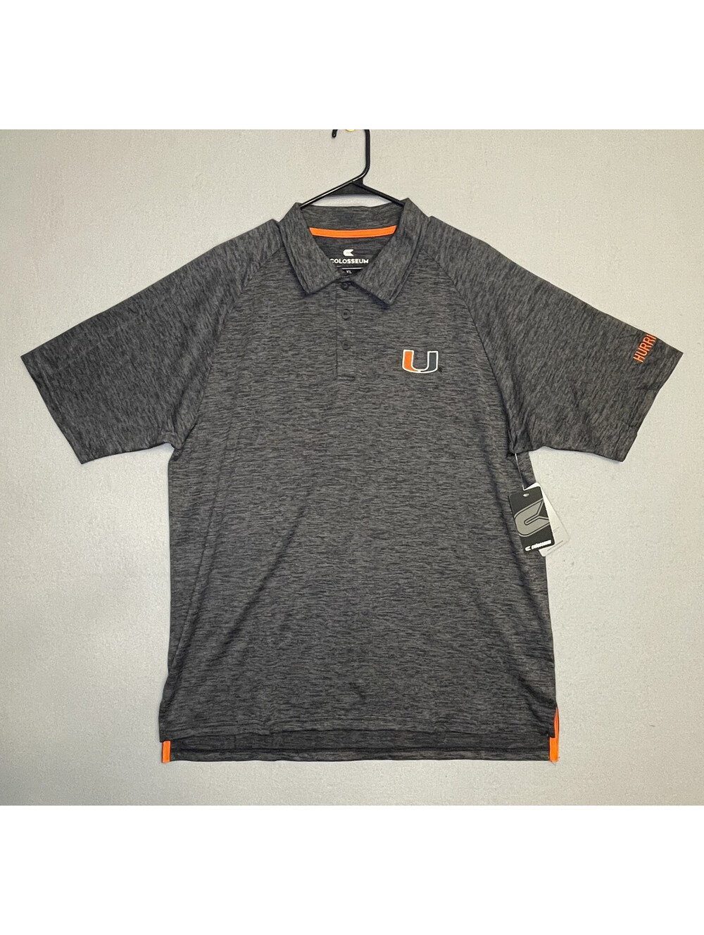 University of Miami Hurricanes Dry-Fit Polo Shirt Embroidered Logo Men’s XL